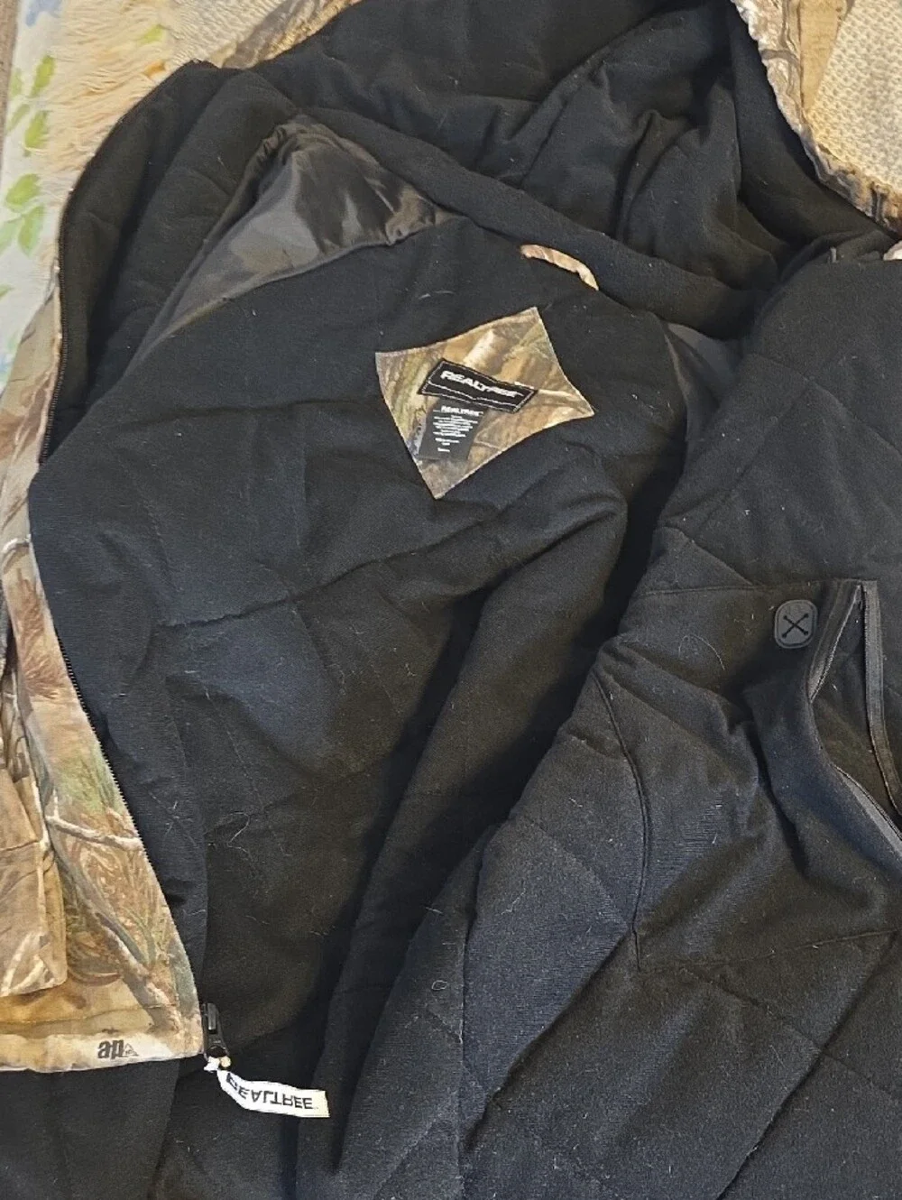Realtree Black Jacket with Camo Trim
